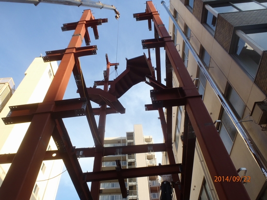 神戸海岸通りマンション･･･鉄骨が建ち上がりました！⑤三和建設のコンクリート住宅＿blog 鉄筋コンクリートの家　宝塚